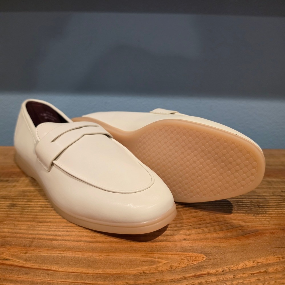 Cushionaire Womens Penny Loafers Off White Jetset Memory Foam Wideโ 10 Wide